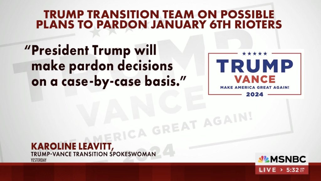 Disappointment Soars as Trump’s Transition Team Claims No Blanket Pardons for January 6 Protesters, Case-by-Case Decisions Expected | The Gateway Pundit