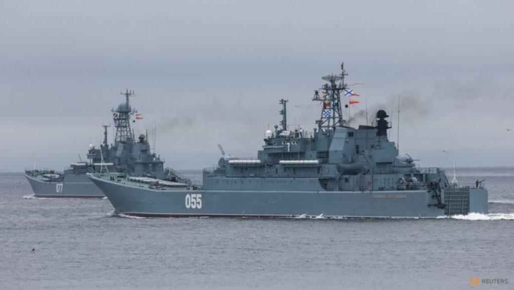 Russian Navy warship holds artillery firing drills in Sea of Japan, Interfax reports