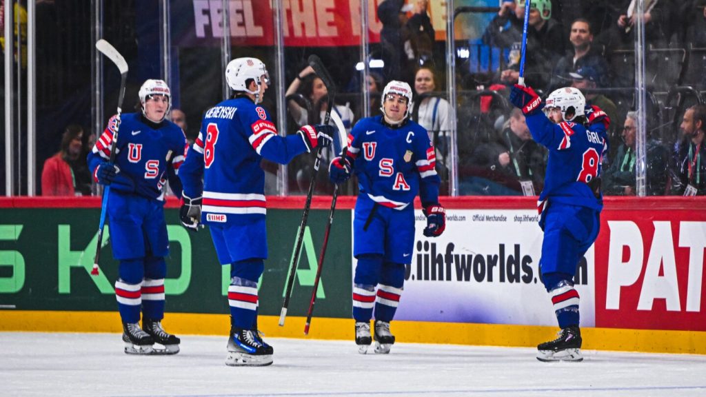 U.S. men’s hockey team into world championship semifinals; Canada stunned by Denmark