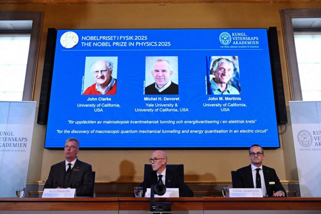 Nobel prize for physics goes to trio behind quantum computing chips