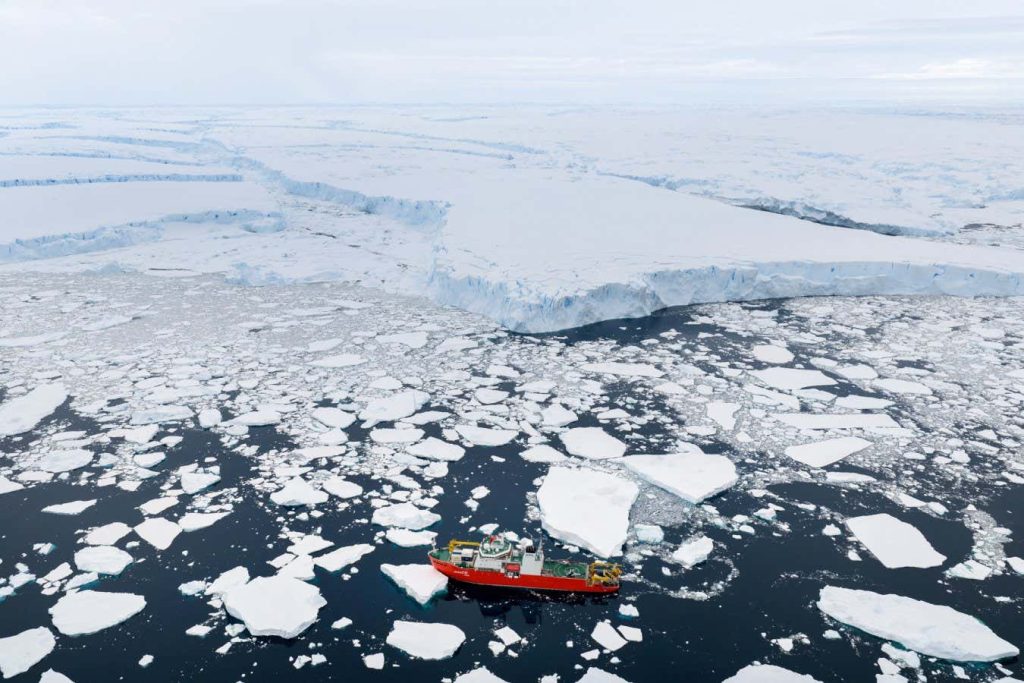The ‘doomsday’ glacier’s giant ice shelf is about to break away